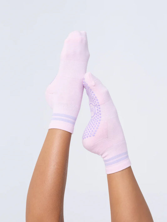 Studio Socks - Pink + Lilac Stripe Grip Socks