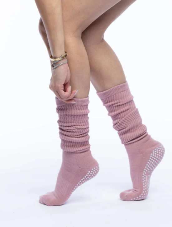 🌸 Rosé Scrunch Grip Sock