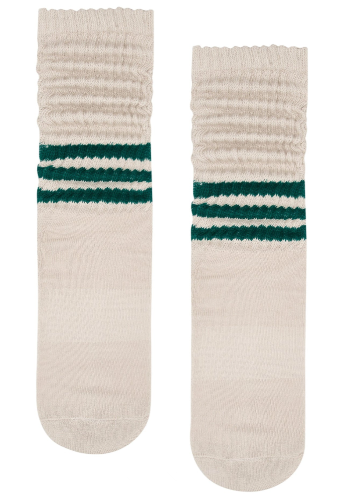 Scrunch Oat Emerald Stripe Slouch