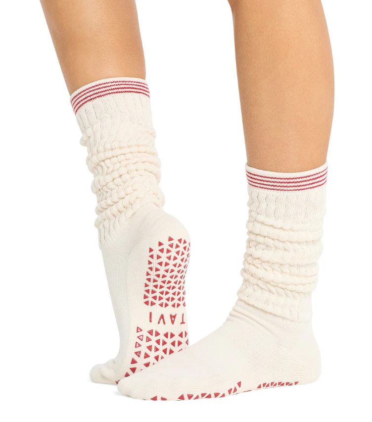 Stacy Grip Slouch in Sleigh Stripe