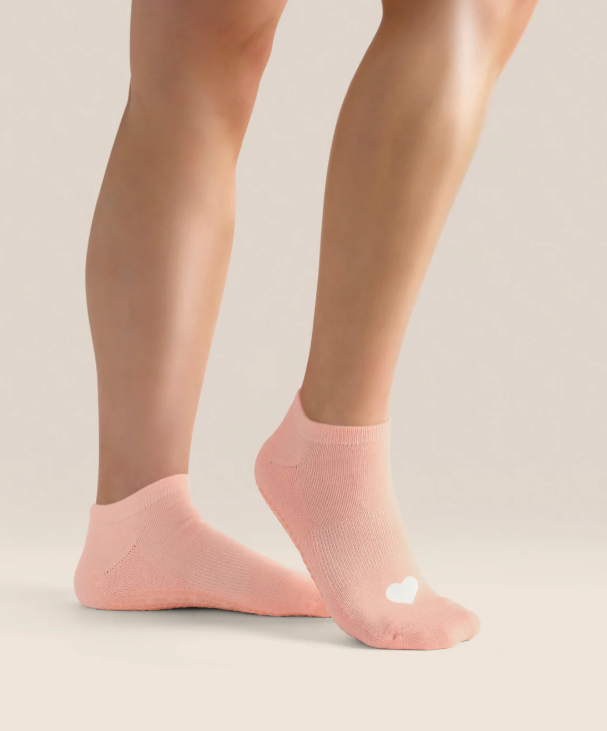 Strawberry Heart Low Rise Grip Socks