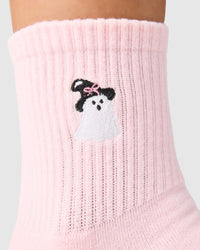 Crew Grip Socks - Sweet Ghost Pink — detail view 2