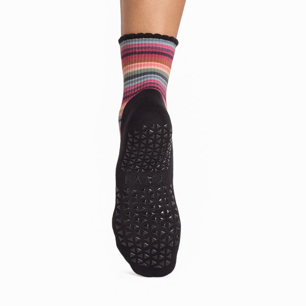 TAVI Aria Scallop grip socks – Autumn Stripes in Autumn Stripes - detail view 3