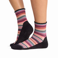 TAVI Aria Scallop grip socks – Autumn Stripes in Autumn Stripes - detail view 4
