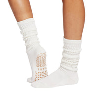 TAVI Stacy Slouch grip socks in Snow - product view