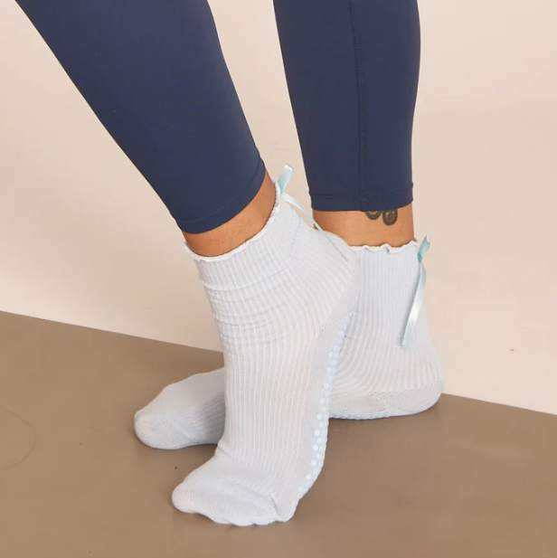 Lucky Honey Juliet Grip Sock in Baby Blue