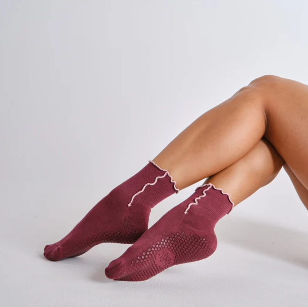 The Rosie Grip Sock - Mulberry Dream