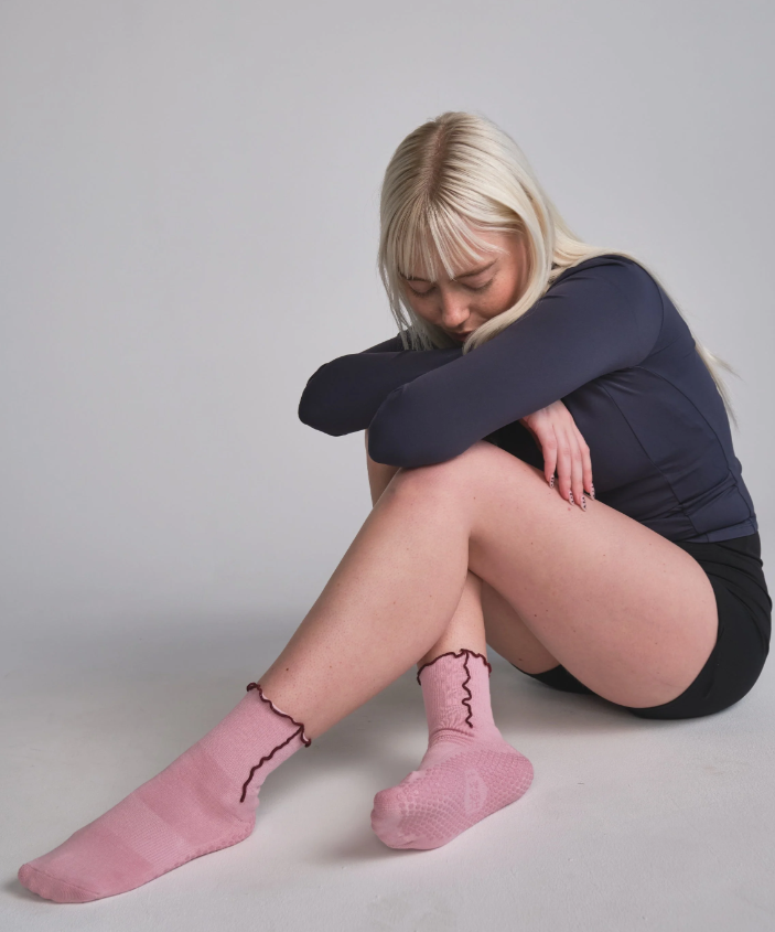 The Rosie Grip Sock - Peony Kiss