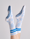Lucky Honey Tall Tube Print Grip Sock - Snowflake