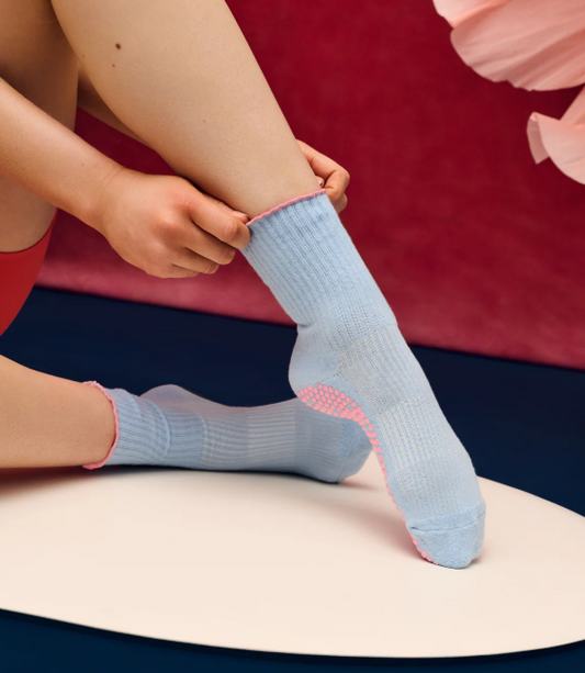 Vintage Blue Crew (light pink accents)