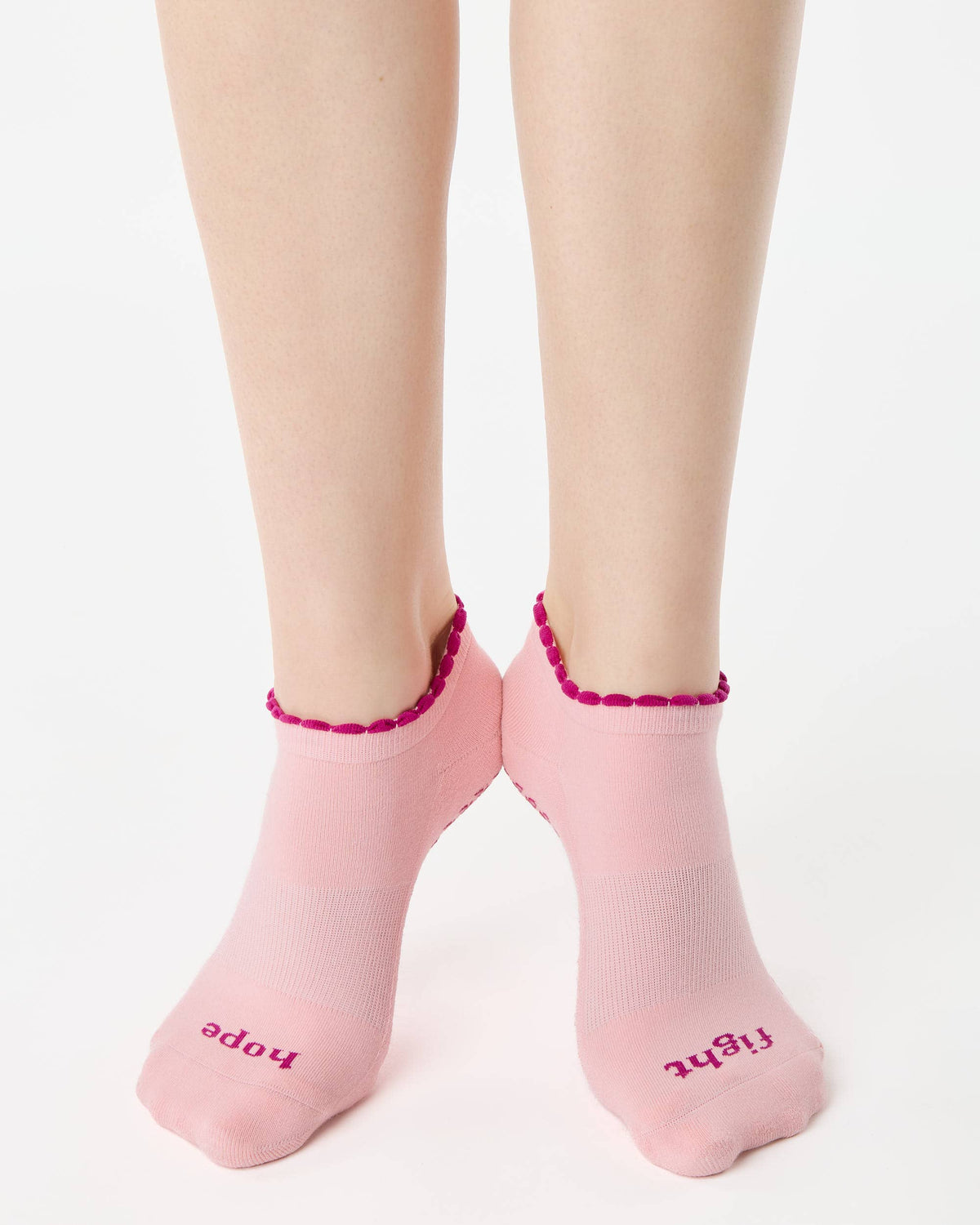 Pointe Studio x Susan G. Komen Hope Full Foot Grip Sock in pink — official product image 6