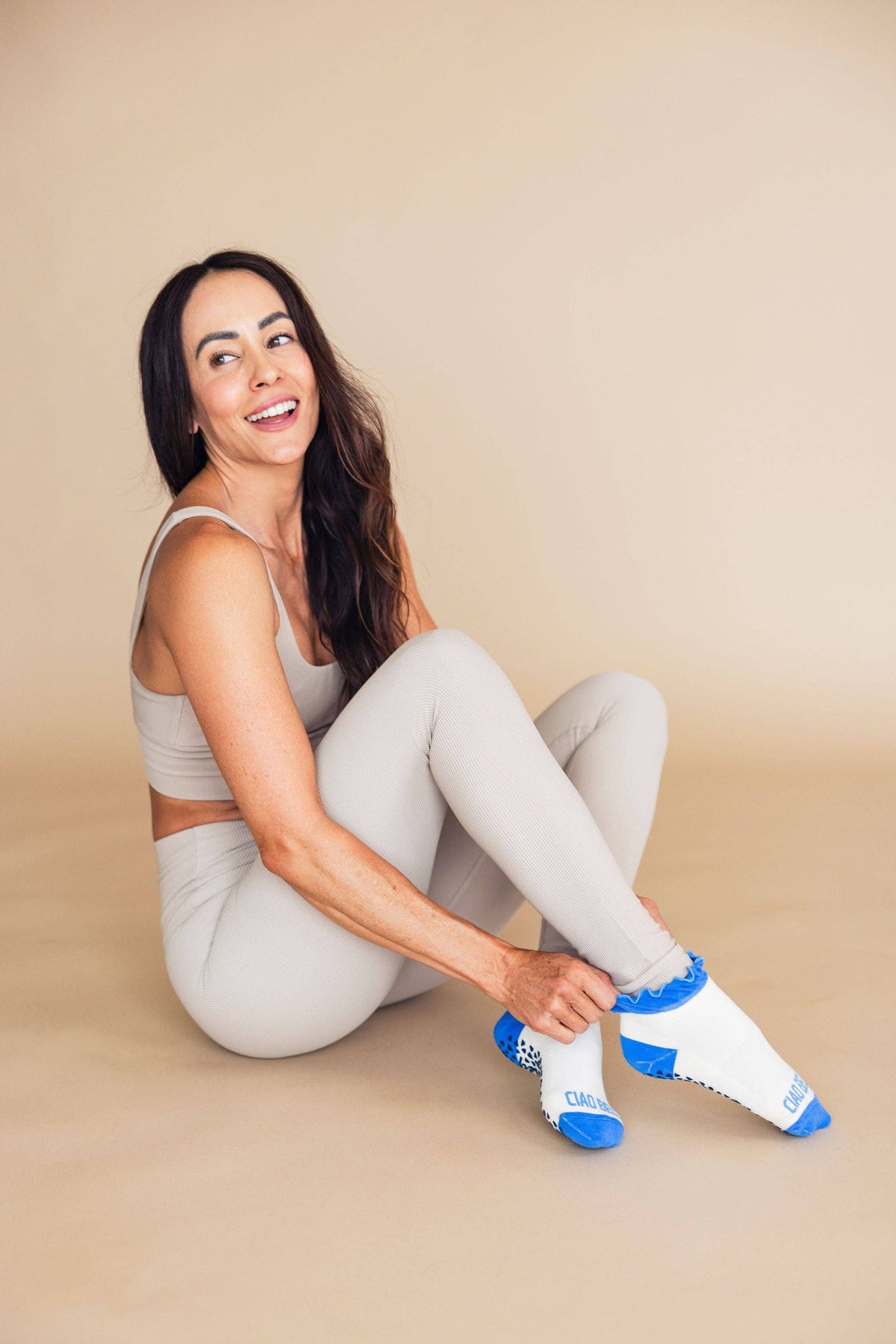 Ciao Bella Ruffle Ankle Grip Sock
