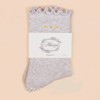 Maison Joie Daisy Ruffle Grip Socks – Grey