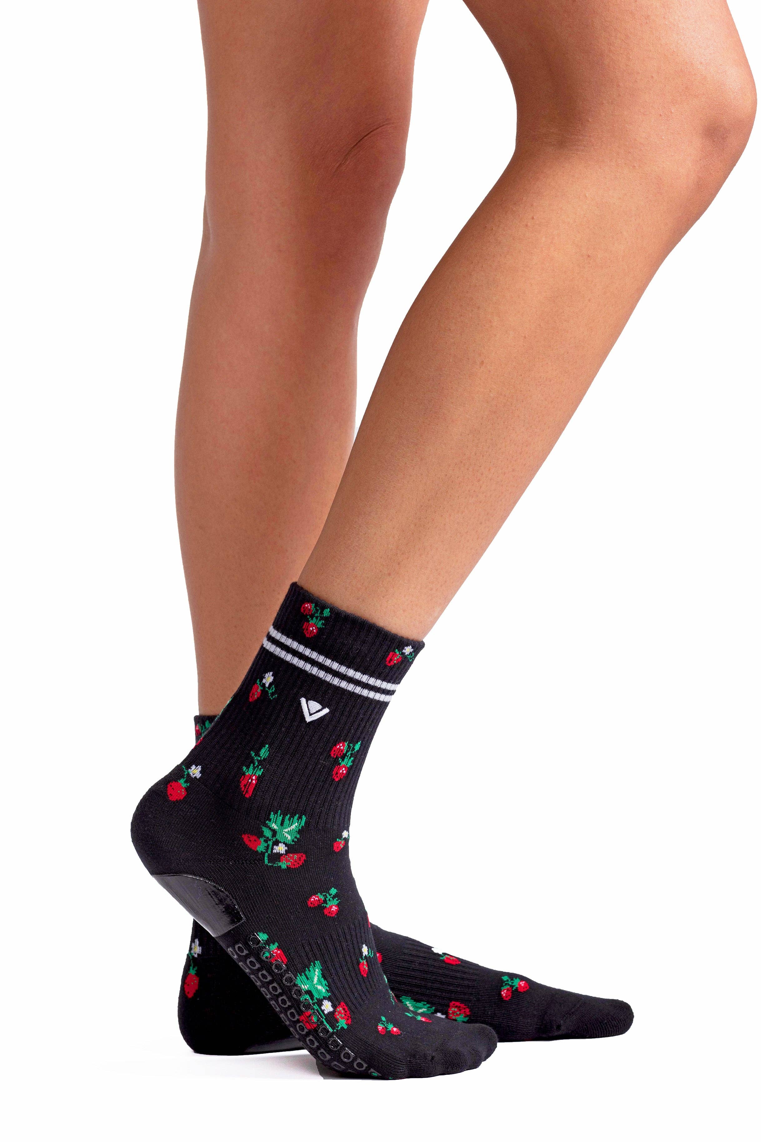 Classic Women's Crew Grip Sock - Strawberry