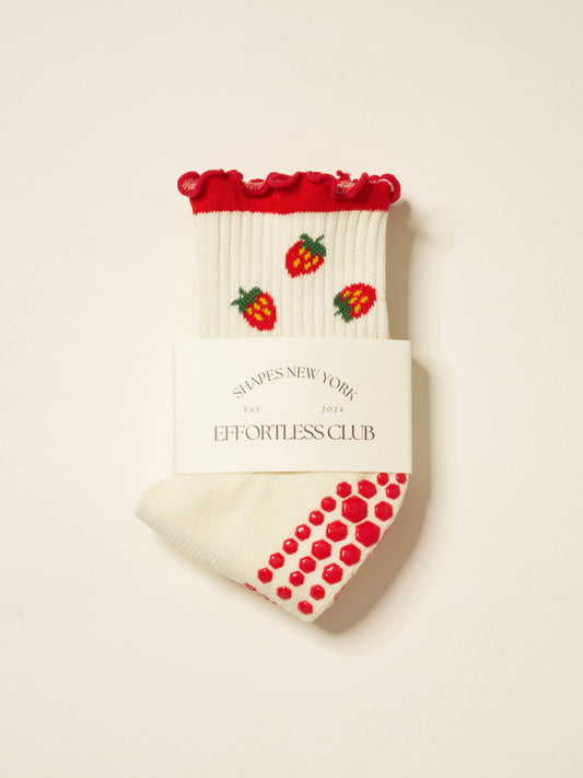 🍓 Strawberry Ruffle Grip Sock