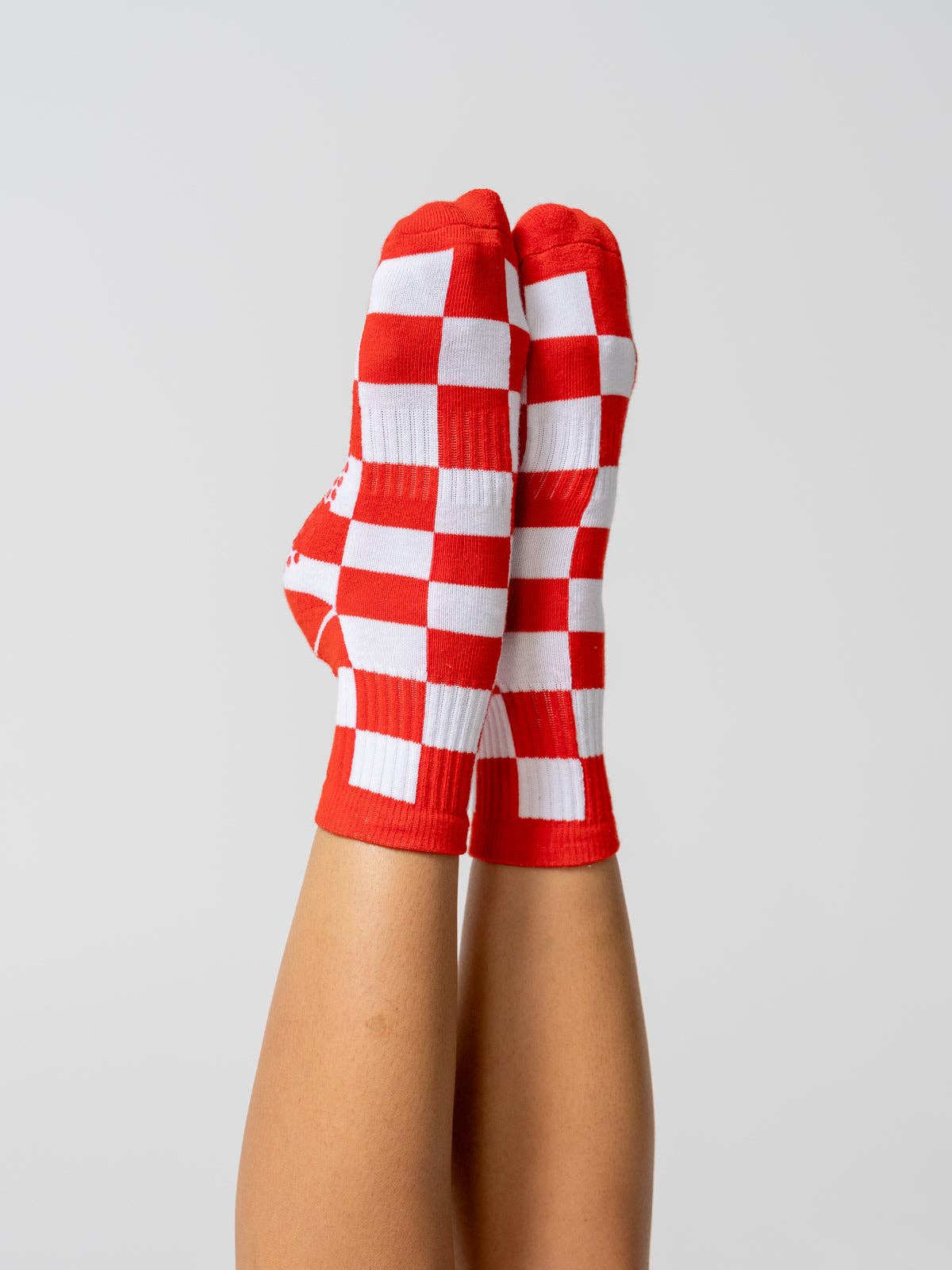 Studio Grip Sock – Red Check