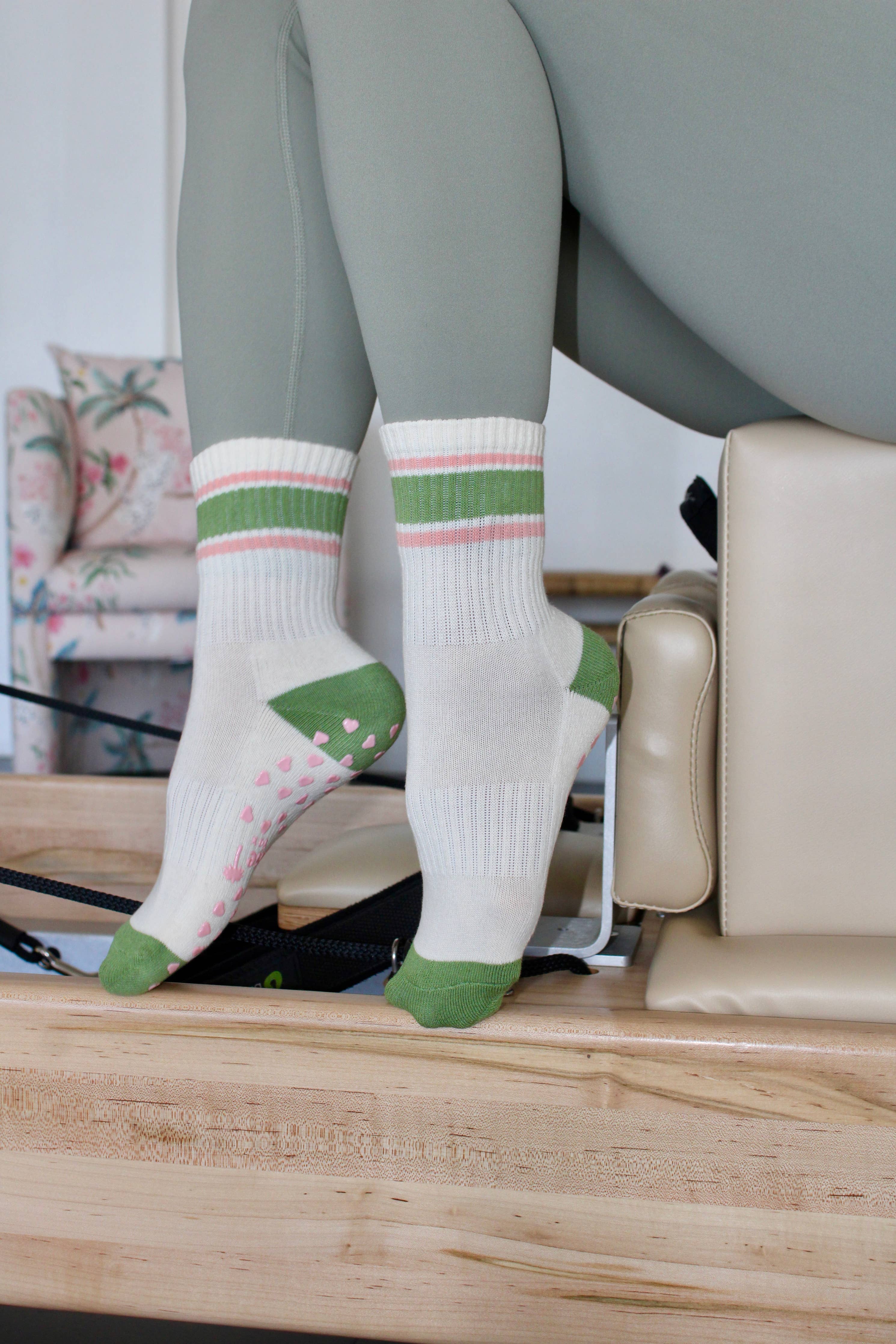 Strawberry Matcha Grip Sox