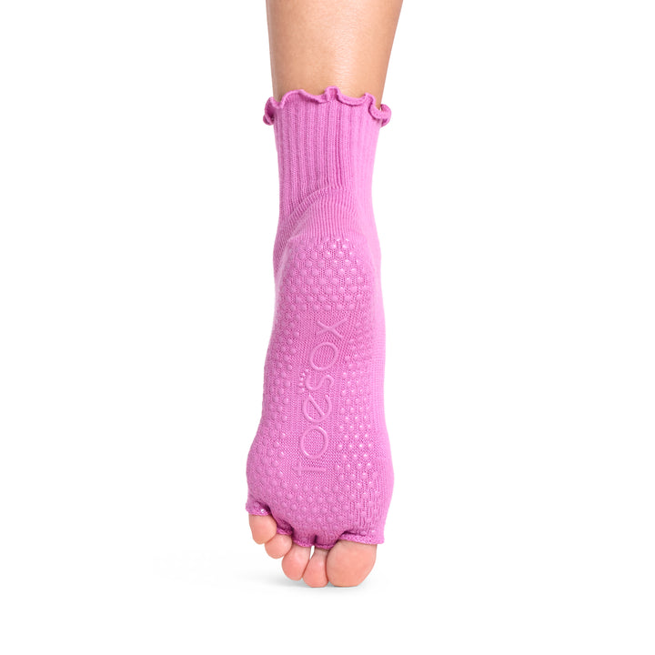 ToeSox Half Toe Melody Azalea Mantra ruffle grip sock sole view