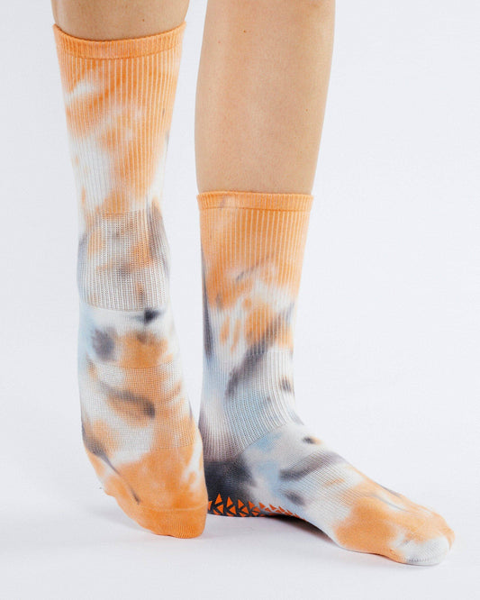Women's Bullseye Crew Grip Sock - Warm Coral