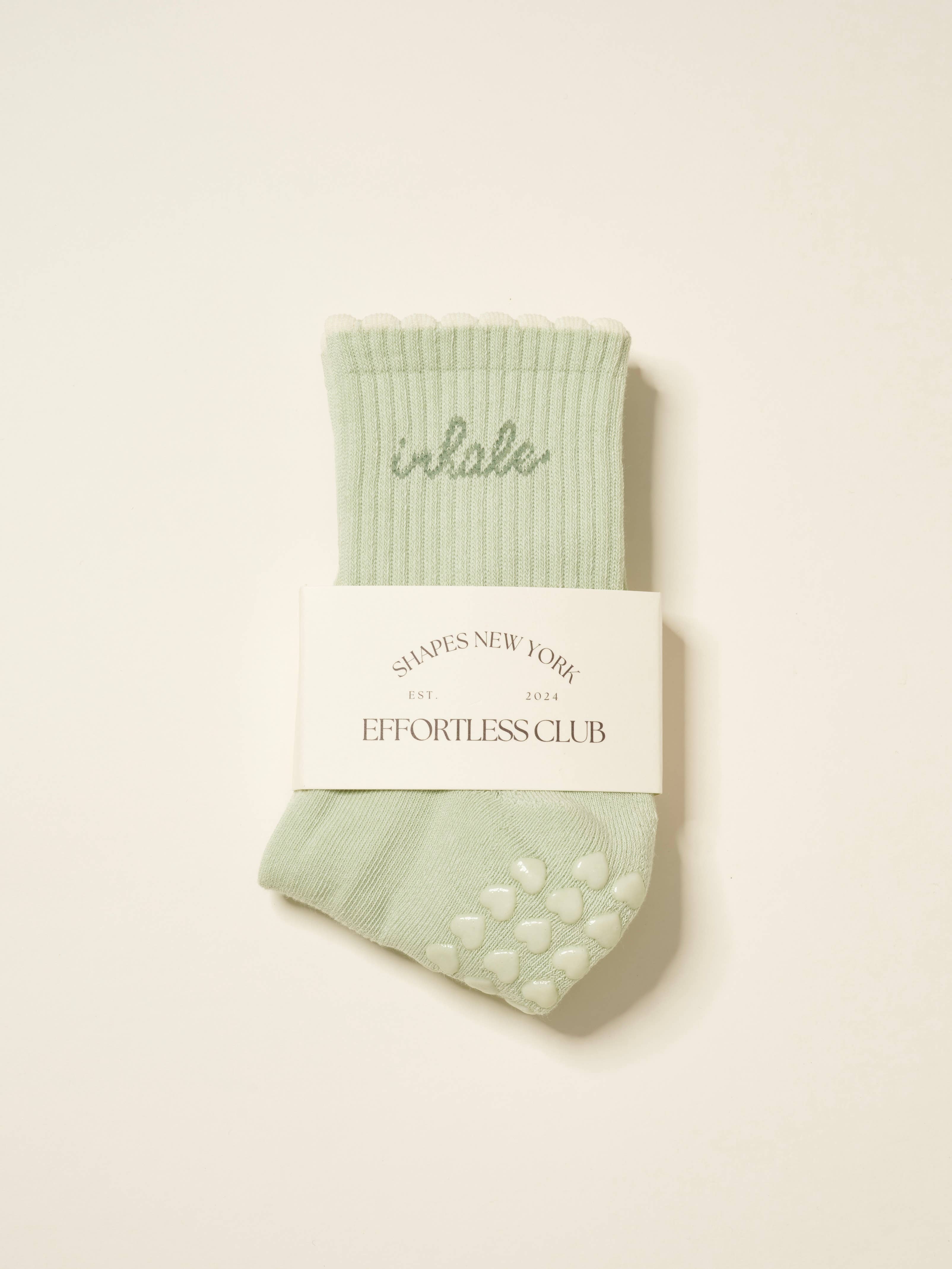 🧘‍♀️ Inhale Exhale Grip Sock – Mint Green