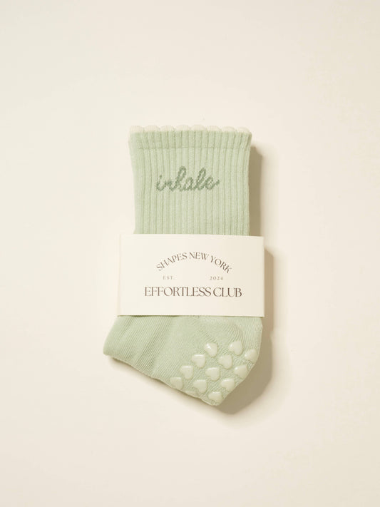 🧘‍♀️ Inhale Exhale Grip Sock – Mint Green