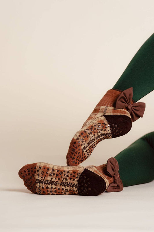 Equestrian High Ankle Luxe Grip Sock — Pilates Honey grip socks product view