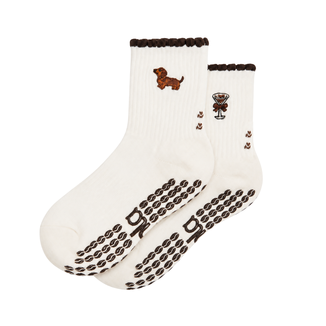 Weenies & Espresso Martinis Grip Socks