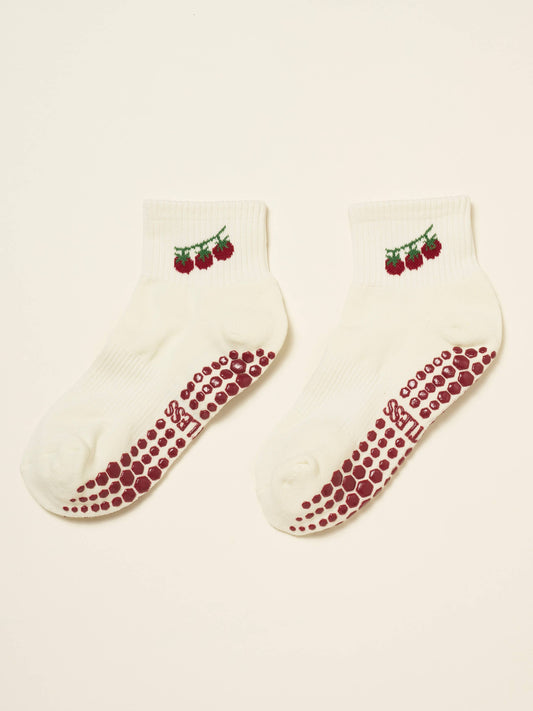 🍅 Cropped Crew Grip Sock - Tomato