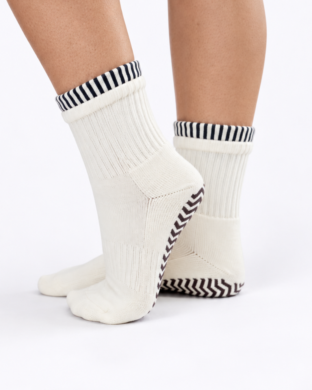Double Layered Striped Grip Socks