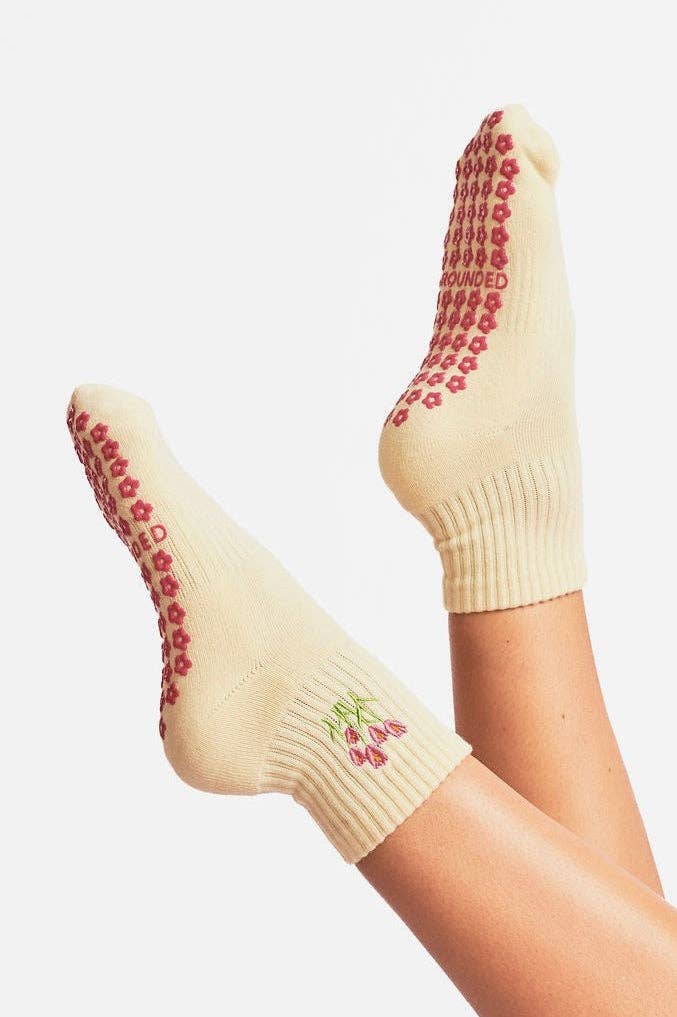 Cropped Crew Grip Socks – Butter Yellow