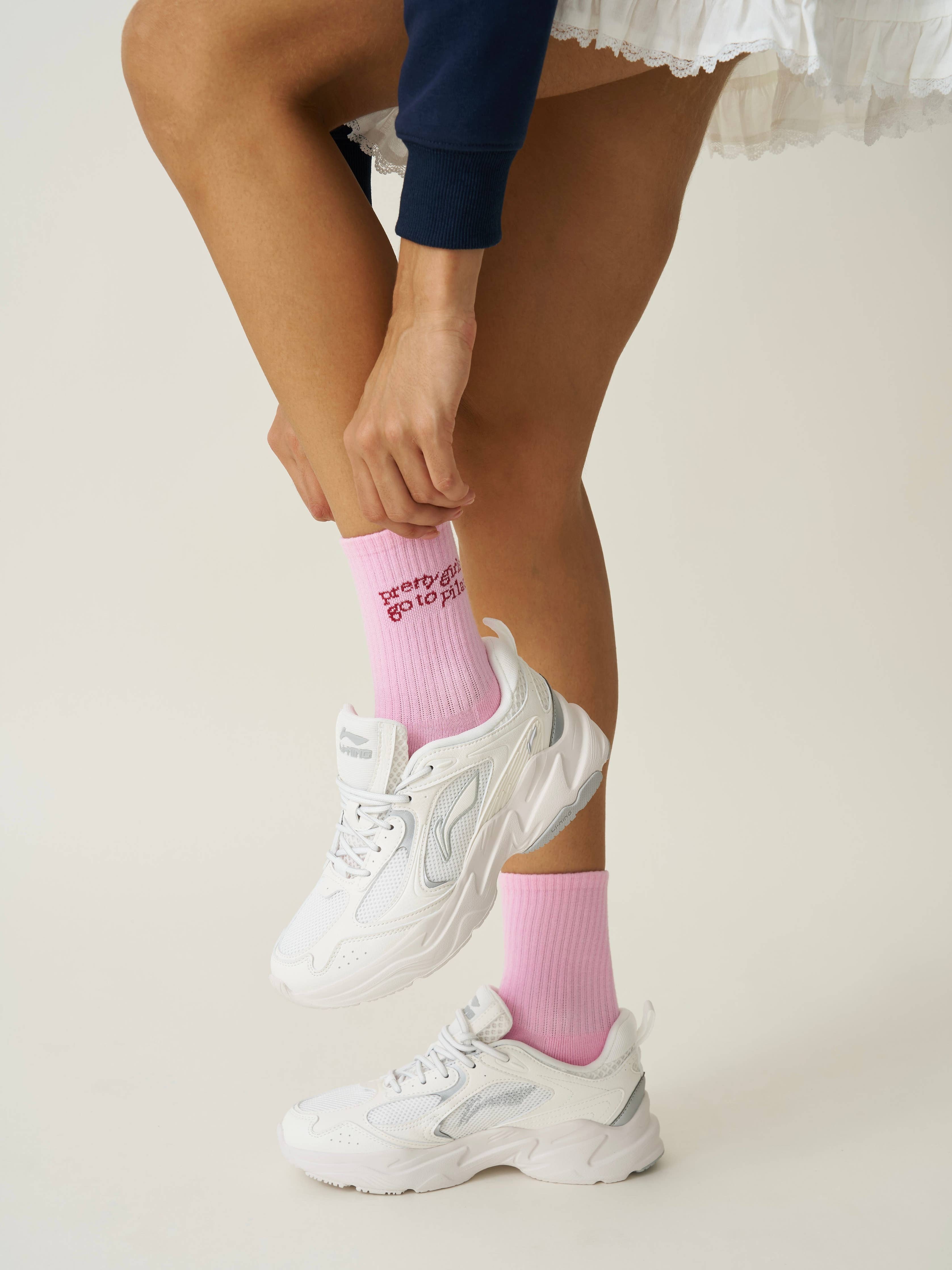 🩰 Pilates Girl Grip Sock – Pink Heart