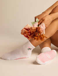 Lucky Honey Harlow Grip Sock in Little Roses