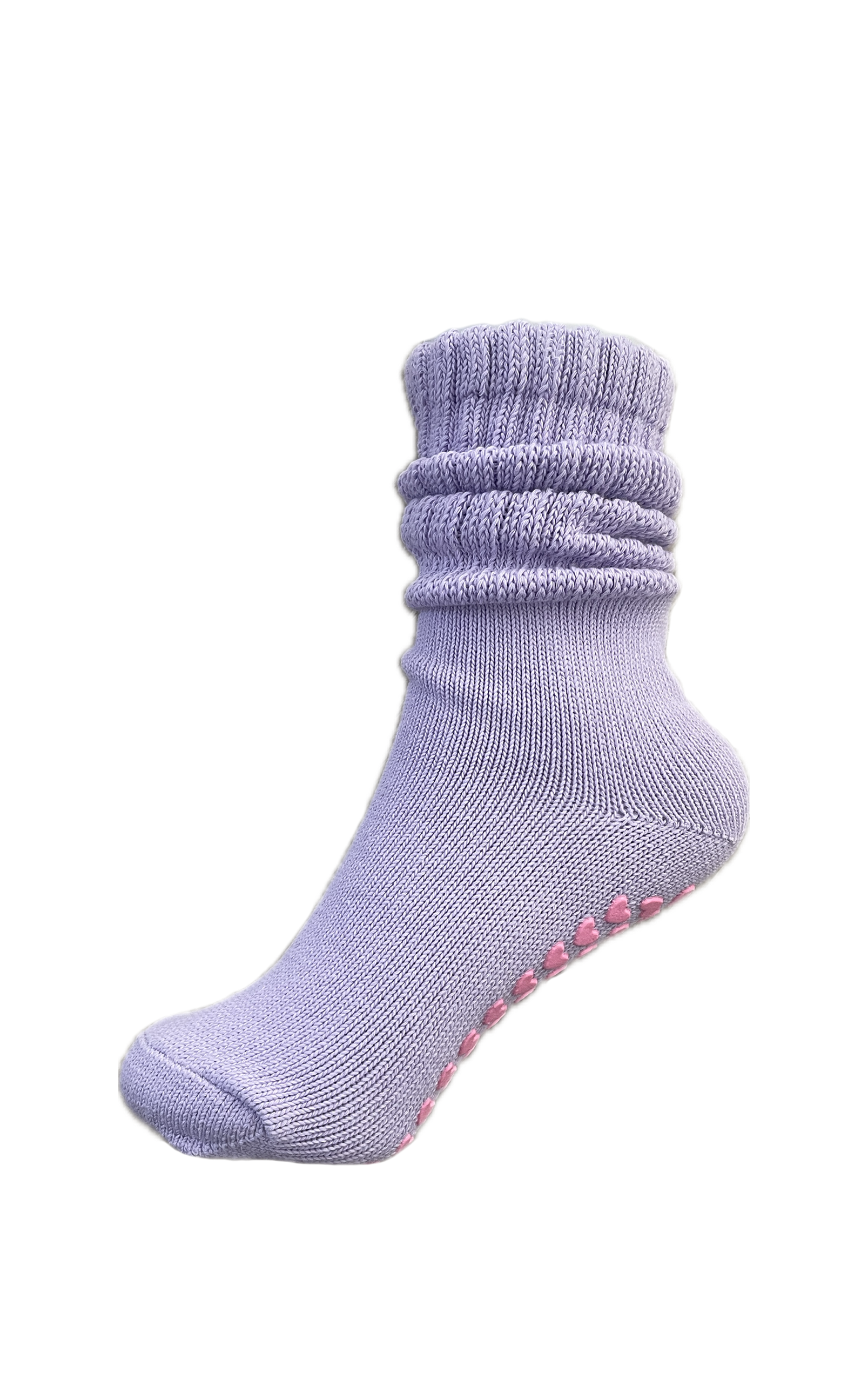 Heart Grips Slouchy Socks  - Lavender