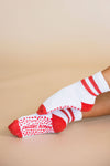 Rosso Vintage Grip Sock – Short Crew Stripe Sock
