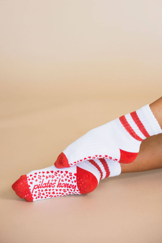 Rosso Vintage Grip Sock – Short Crew Stripe Sock