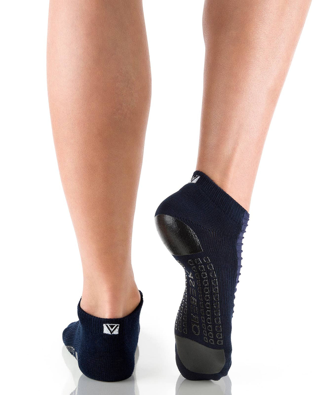 Moto Closed Toe Grip Sock: Navy