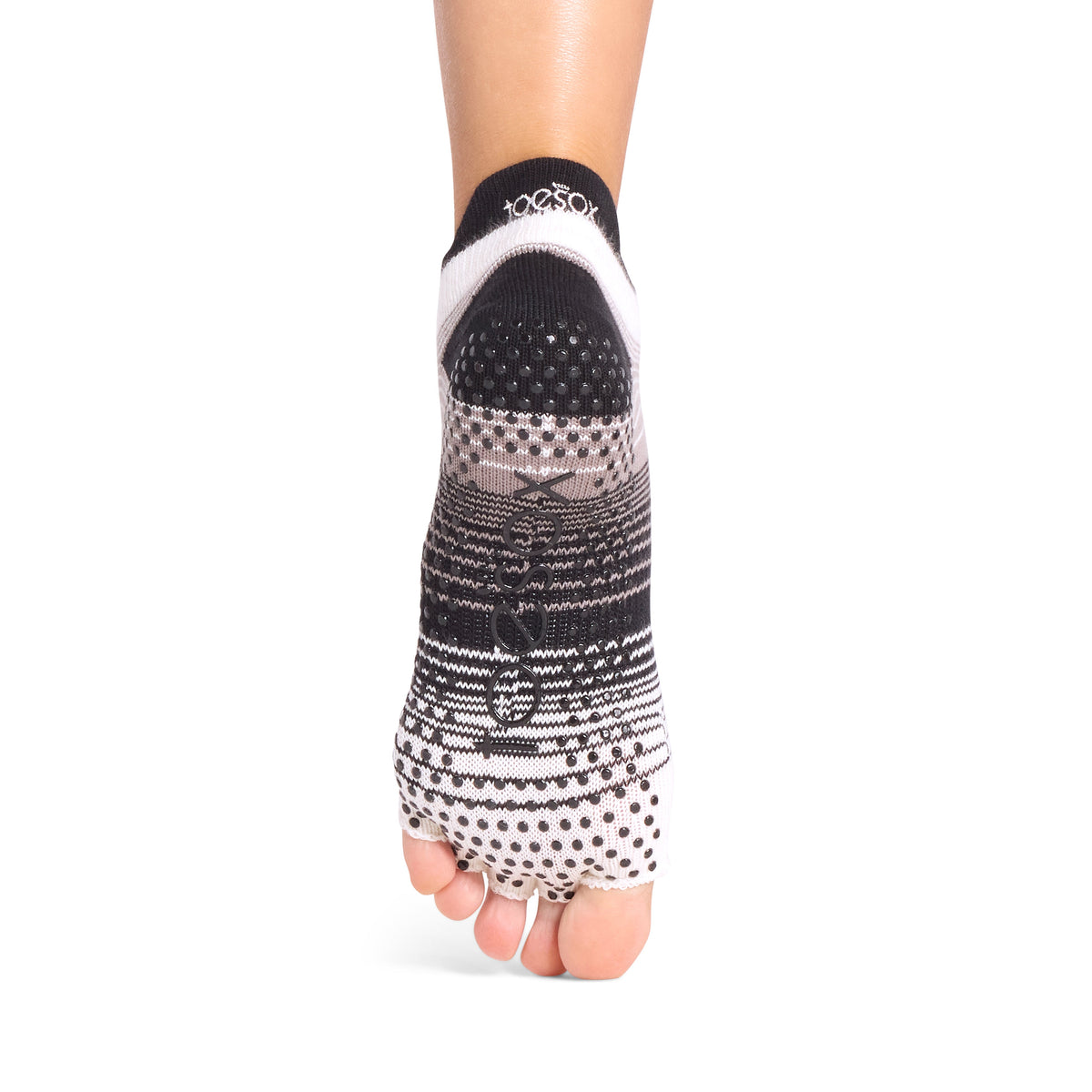 ToeSox Half Toe Low Rise Coconut Stripe grip sole and fit