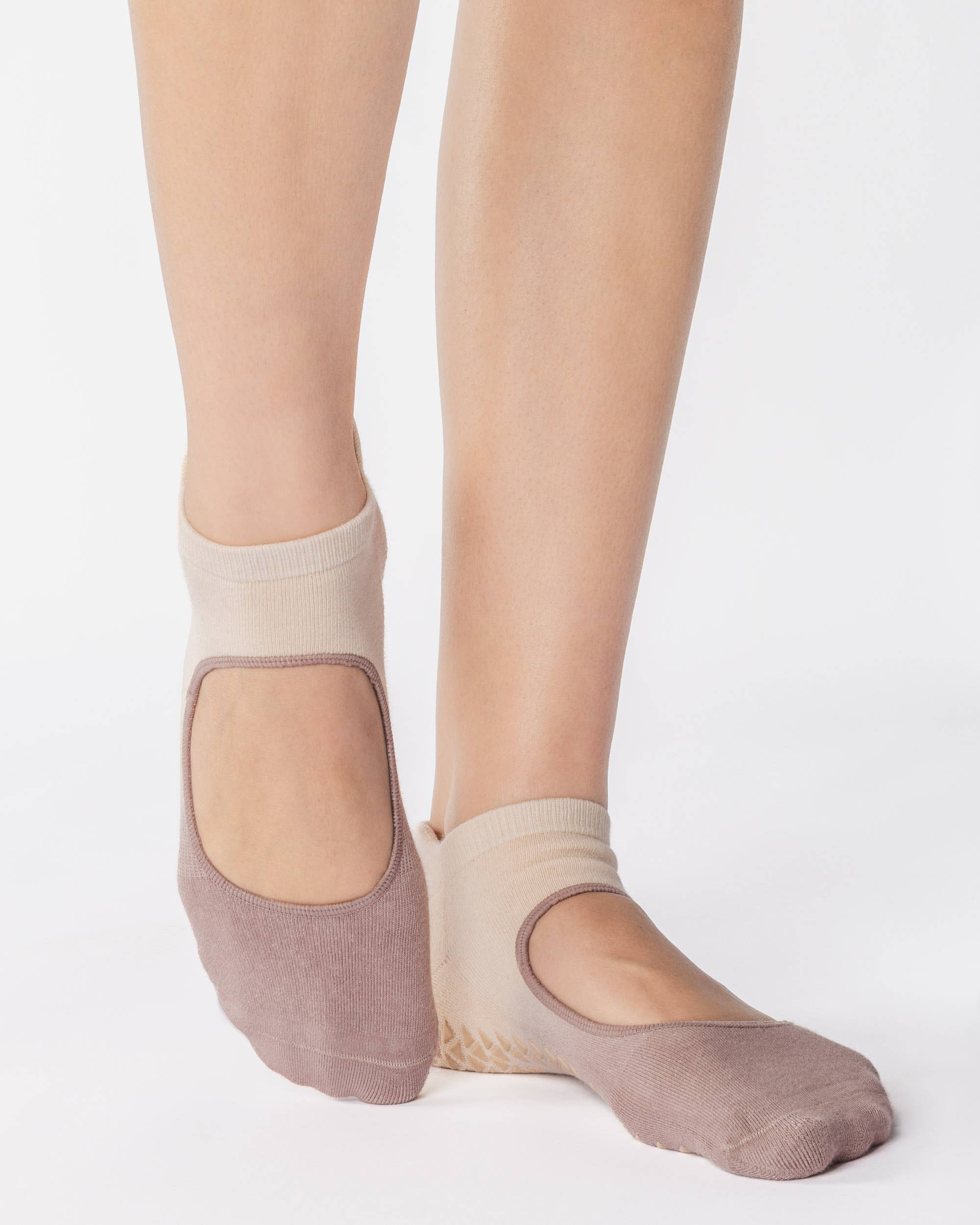 Nina Strap Grip Sock - Cappuccino