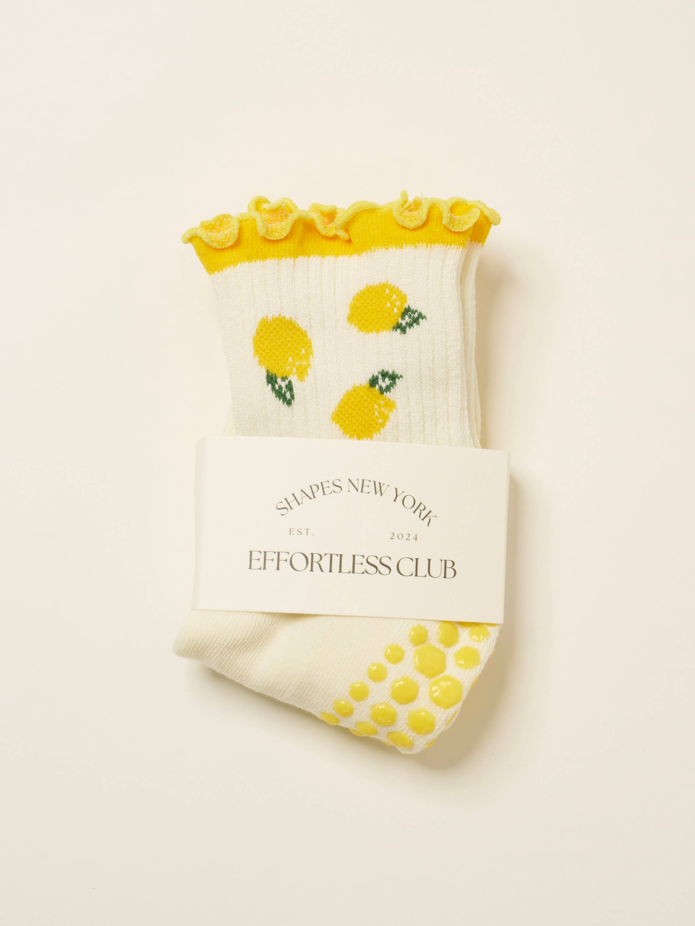 🍋 Lemon Ruffle Grip Sock