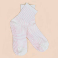 Maison Joie Studio Stripe Grip Socks – Pale Pink