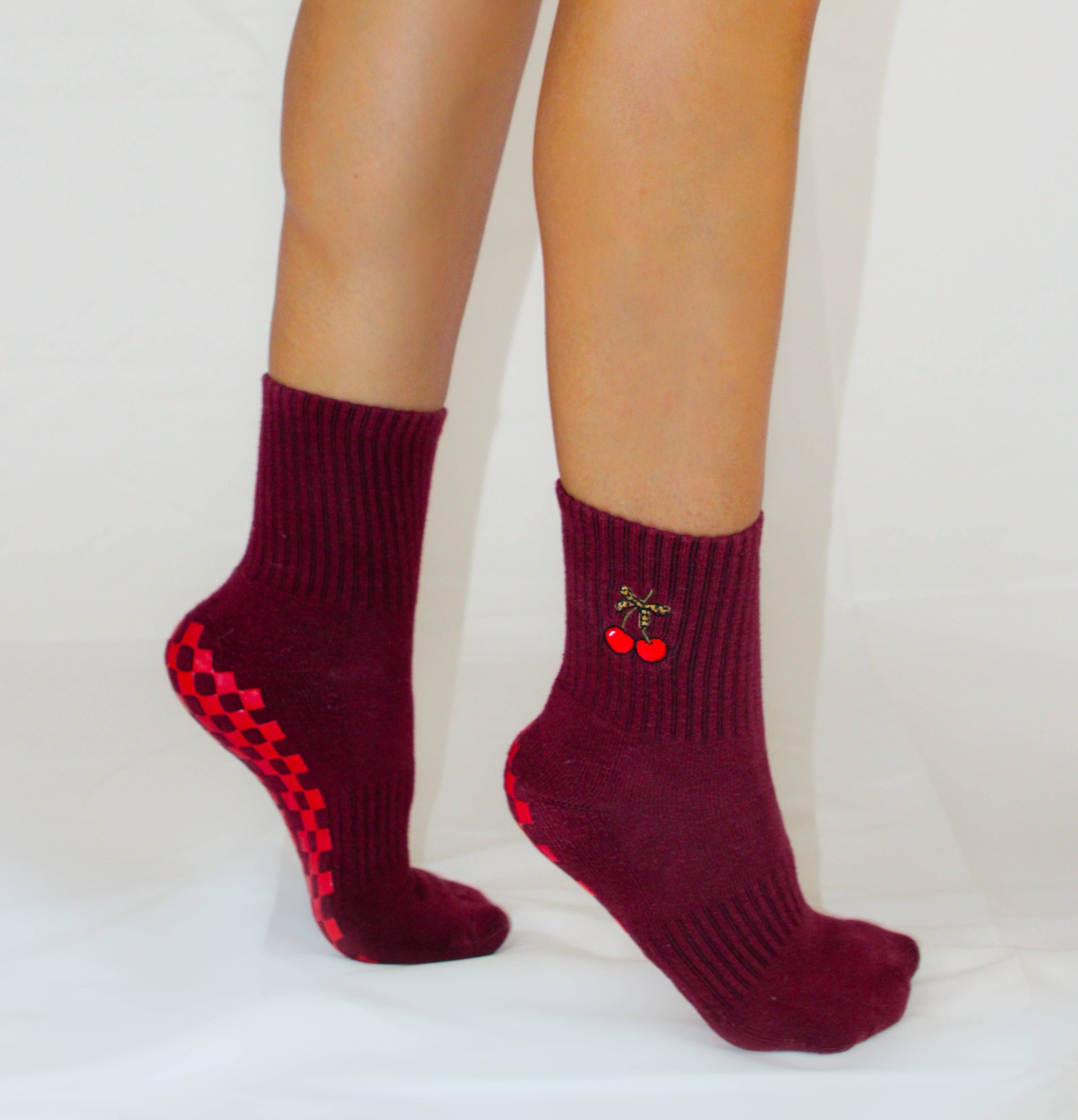 The Very Cherry Grip Sock