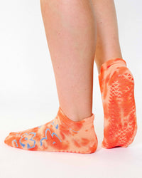 Pointe Studio Poppy Orange full-foot grip socks for Pilates and Barre