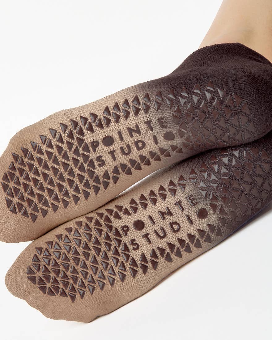 Wyatt Full Foot Grip Sock - Mocha