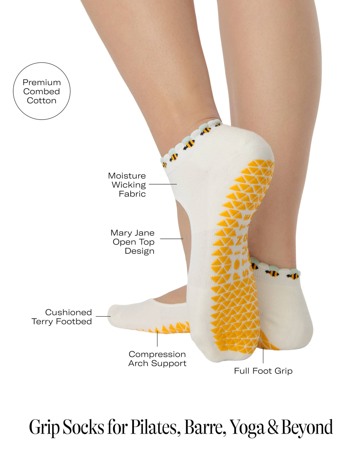 Icon Cuff Strap Grip Sock | Bee