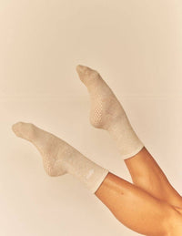 Lucky Honey Alpine Crew Grip Sock in Marshmallow