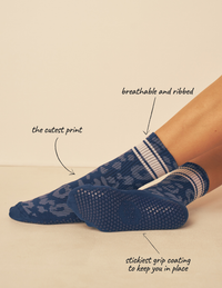 Lucky Honey Wild Side Crew grip socks — animal-print product photo 18