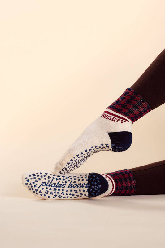 The Society Shorty Crew Grip Sock — Pilates Honey grip socks product view