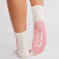 Souls Pink Streak grip sock silicone sole pattern