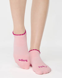 Pointe Studio x Susan G. Komen Hope Full Foot Grip Sock in pink — official product image 1