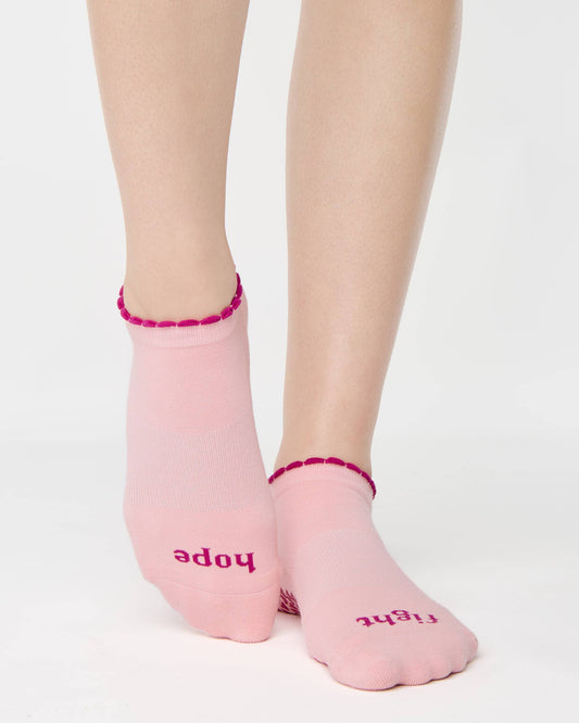 Pointe Studio x Susan G. Komen Hope Full Foot Grip Sock in pink — official product image 1